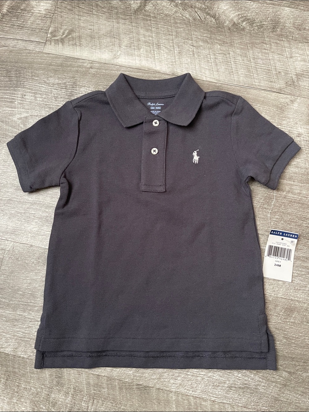 Ralph Lauren Boys Polo Shirt in Charcoal Gray